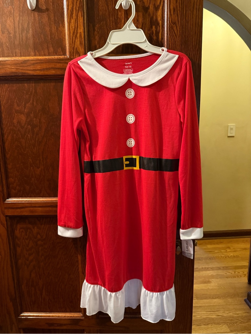NWT Carter's Red Santa-Inspired Mrs. Claus Christmas Nightgown Size 12 - 14